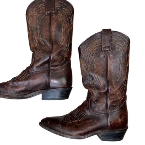 FRYE Cowboy Boots Chestnut Brown Size 8 M - Picture 12 of 16